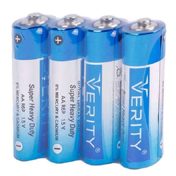 باتری قلمی وریتی مدل  Zinc Carbon R6P AA بسته چهار عددی