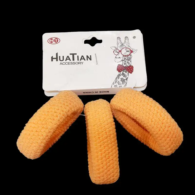 کش مو زنانه مدل بافت پهن کد S-KH33 بسته 3 عددی