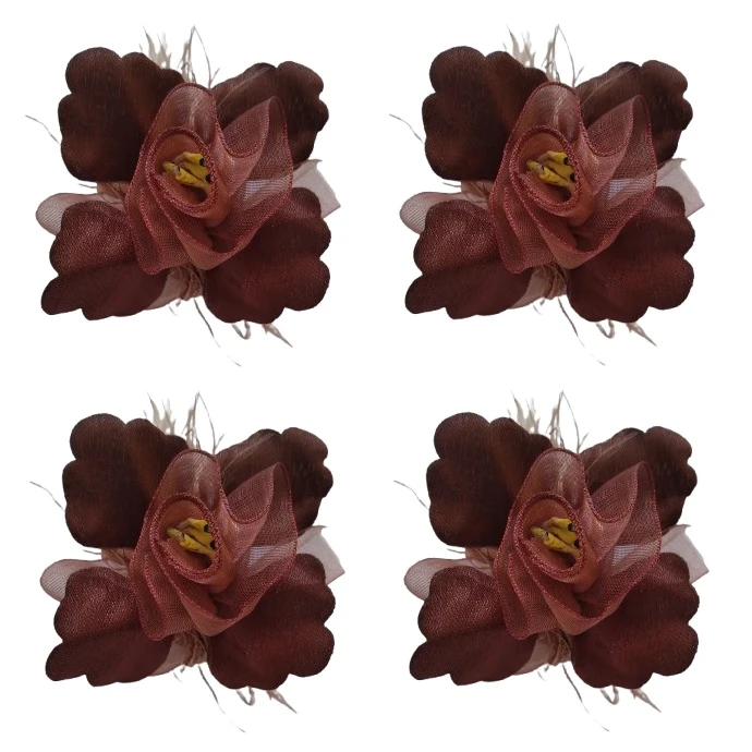 گل رز تزئینی مدل FL-4-B مجموعه 4 عددی