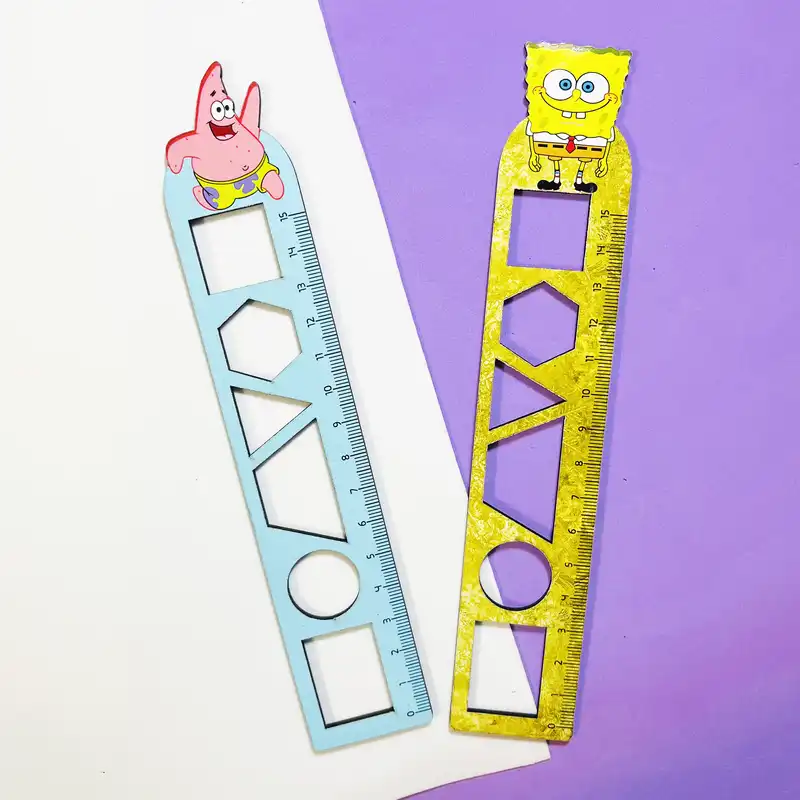 خط کش 15 سانتیمتری مدل باب اسفنجی و پاتریک مجموعه 2 عددی