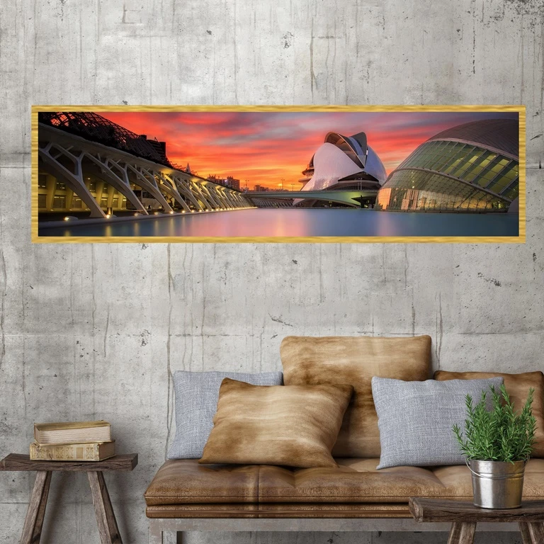 تابلو بکلیت طرح منظره شهری مدرن مدل کشیده T-7428