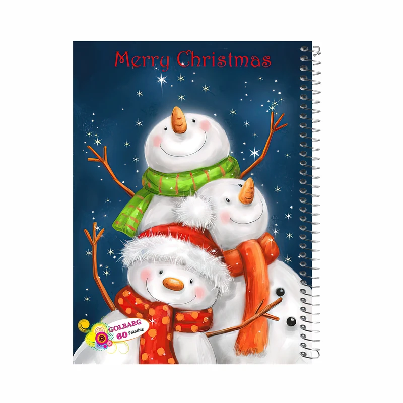  دفتر نقاشی 60  برگ گلبرگ طرح آدم برفی کد 119