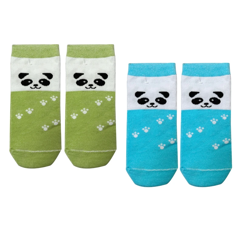 جوراب ساق کوتاه دخترانه تن پوش هنگامه مدل پنجه پاندایی کد PIZP بسته 2 عددی