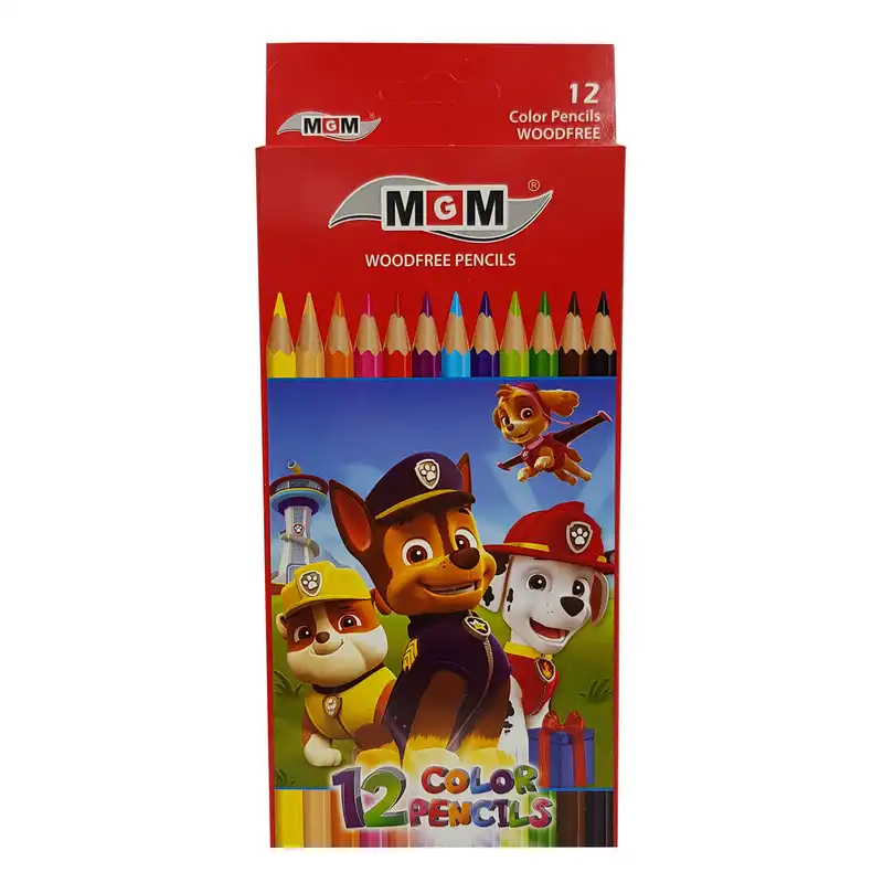 مداد رنگی 12 رنگ ام جی ام مدل سگ نگهبان