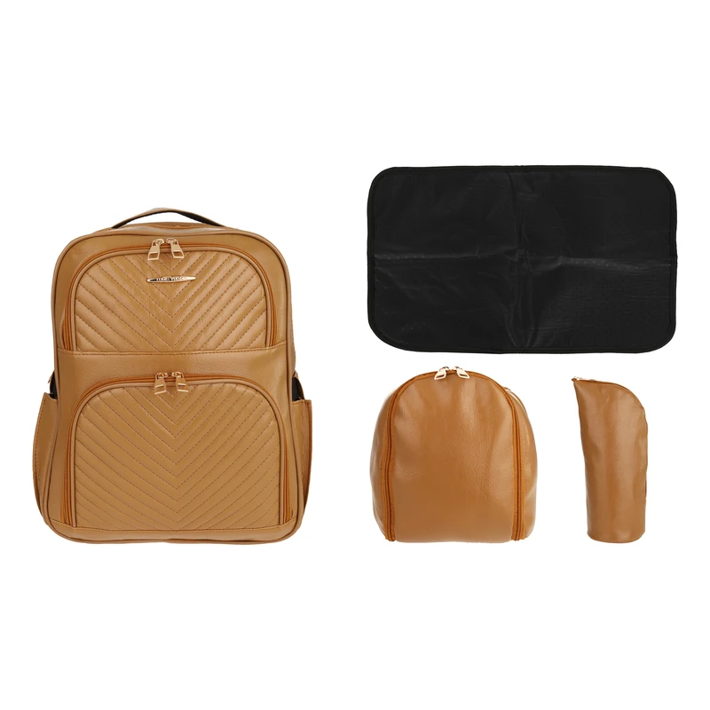 کوله پشتی لوازم کودک اوناکو مدل PU001 به همراه زیرانداز کودک و کیف لوازم جانبی کودک و کیف شیشه شیر 