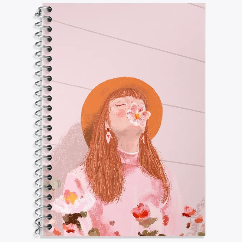 دفتر زبان 50 برگ خندالو مدل سه خط طرح دخترانه کد F149