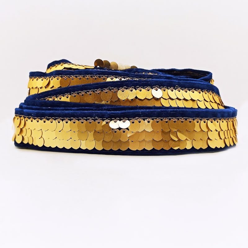 نوار یراق مدل مخمل پولکی 112 طول یک متر