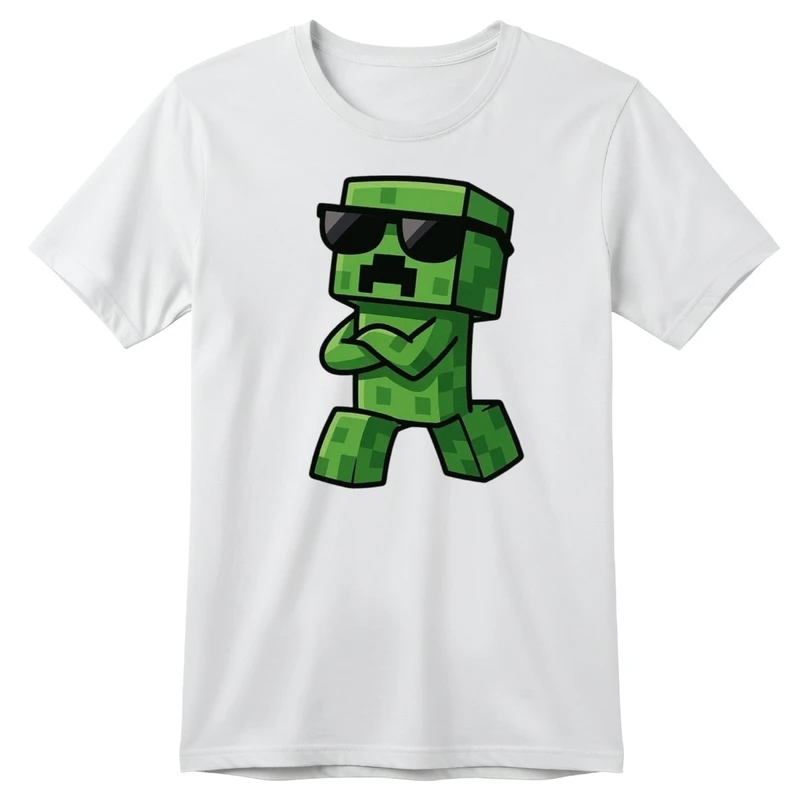 تی‌شرت آستین کوتاه بچگانه مدل ماینکرفت کد p23 