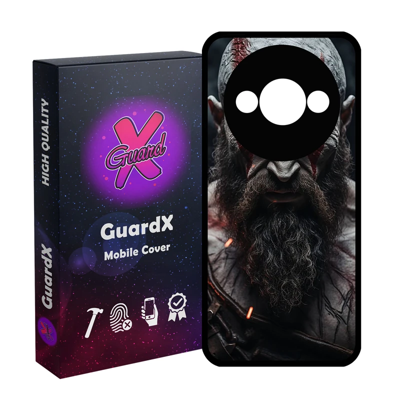 کاور گارد ایکس طرح God of War مدل Glass10835 مناسب برای گوشی موبایل شیائومی Redmi A3 4G/ A3X 4G/ Poco C61