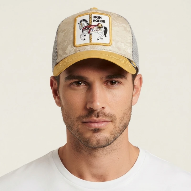 کلاه کپ گورین براز مدل پشت تور طرح HUGH HORSE کد 4300