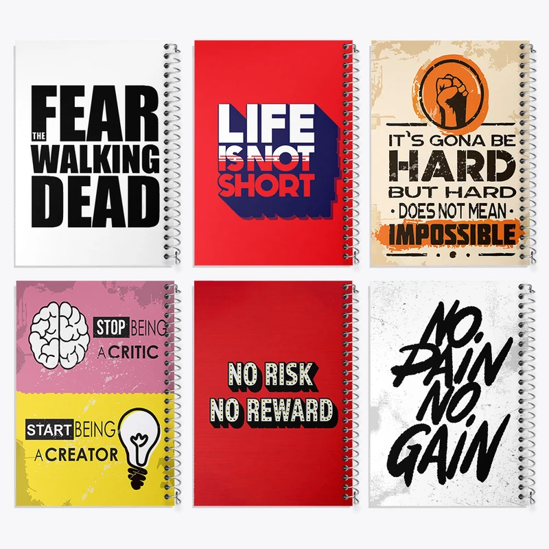 دفتر مشق 50 برگ خندالو طرح انگیزشی کد 835 مجموعه 6 عددی