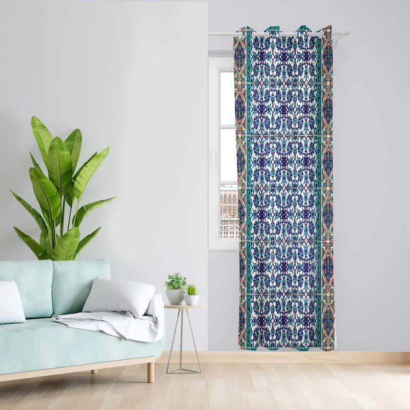 پرده طرح سنتی مدل مخمل پانچی کد  L145 Z سایز 140x200 سانتی متر