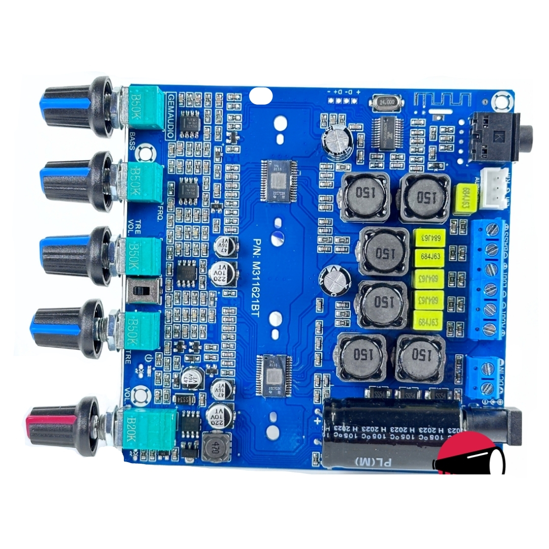 ماژول آمپلی فایر بلوتوثی جم آدیو مدل 100w + 2*50w rms