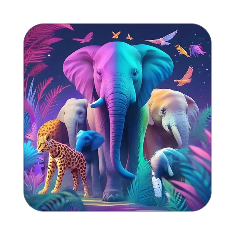 زیر لیوانی کاکتی طرح حیوانات رنگی مدل mp26170