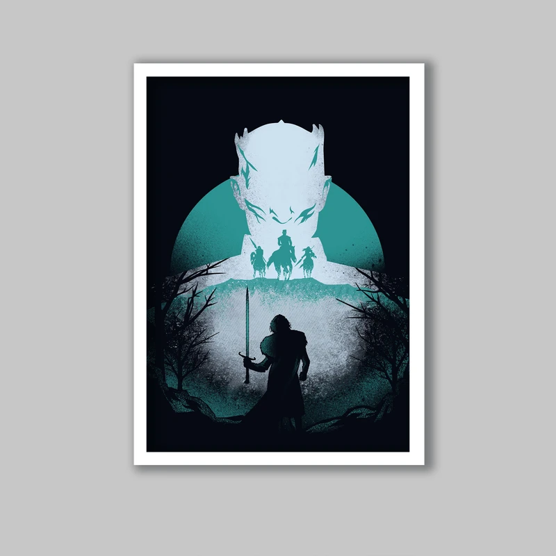 تابلو لیلیان طرح سریال بازی تاج و تخت کد LA-G10258 فریم سفید