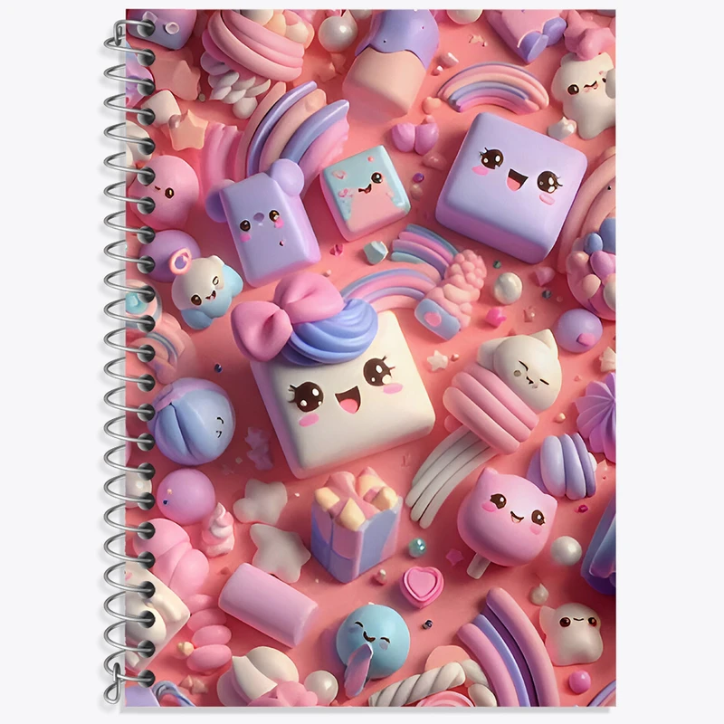 دفتر زبان 50 برگ خندالو مدل دو خط طرح کیوت کد N5782