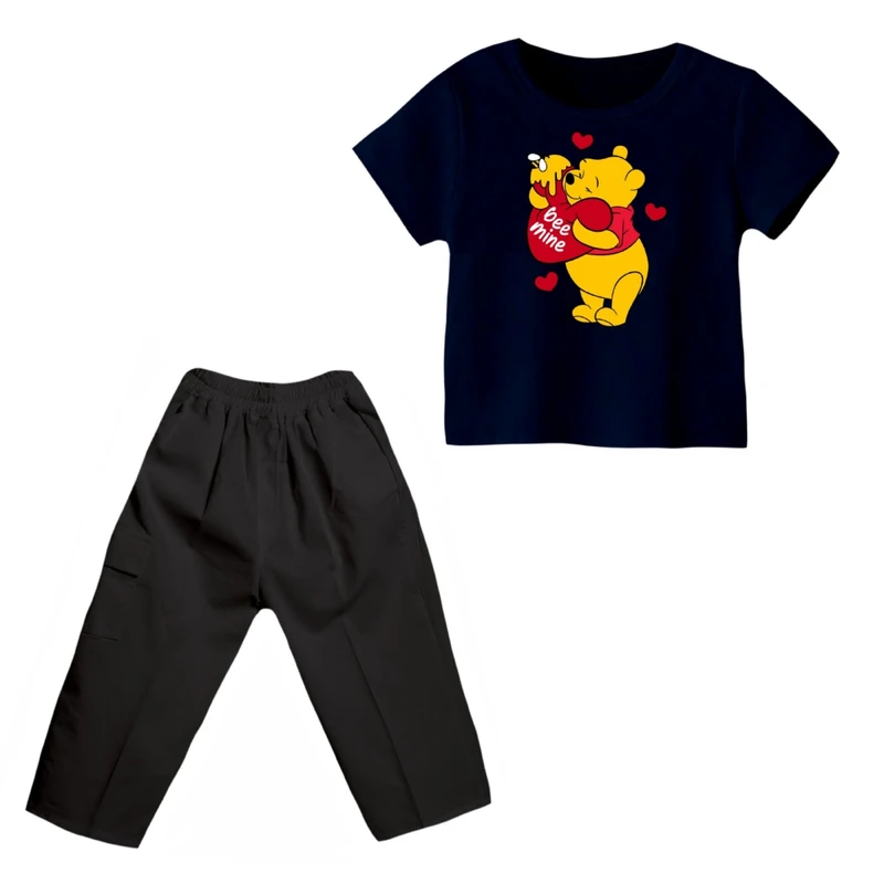 ست تی شرت و شلوارک پسرانه مدل پو کد ۷۵