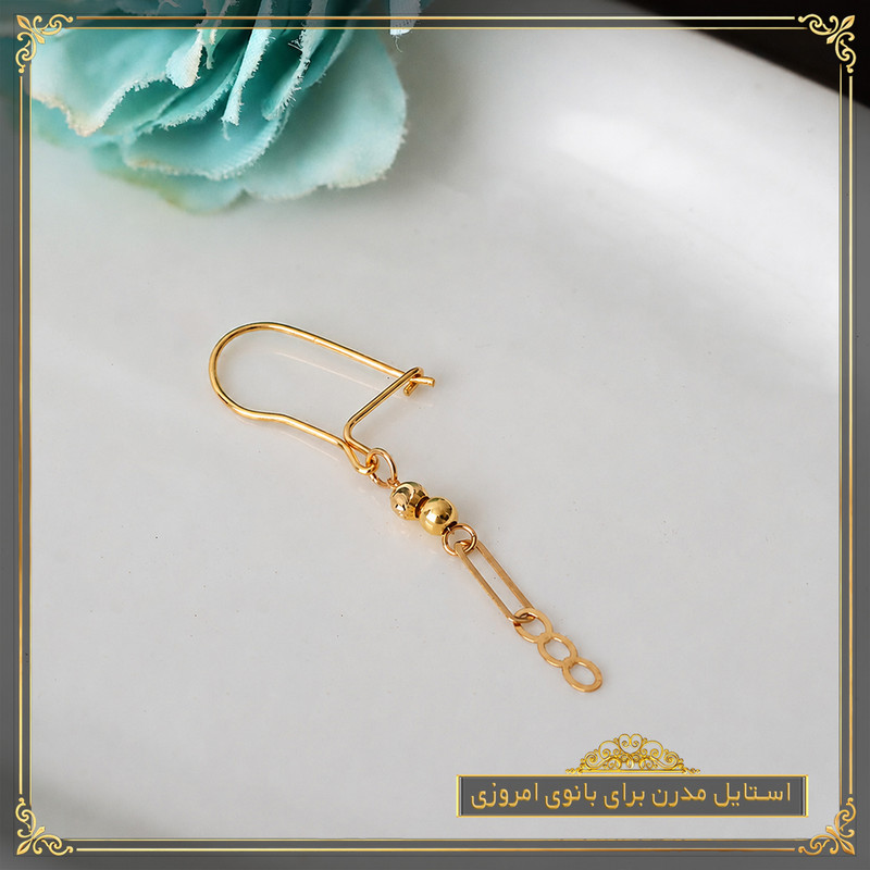 نیم ست طلا 18 عیار زنانه طلای معتمدی مدل توپی کلاسیک