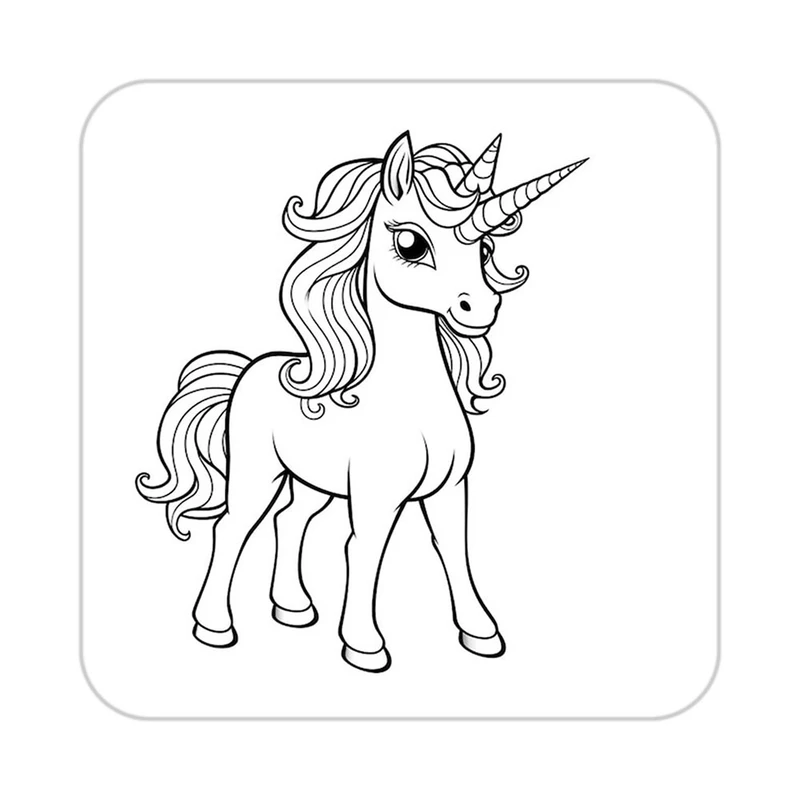 زیر لیوانی کاکتی طرح اسب تک شاخ و یونیکورن مدل mp33063