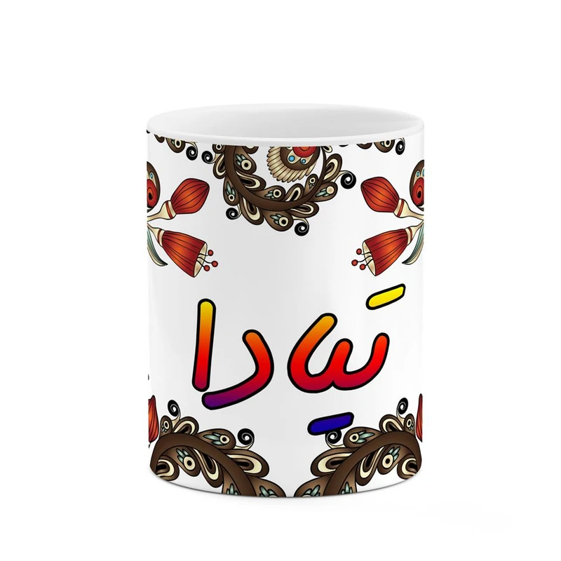 ماگ کاکتی مدل اسم تیادا طرح سنتی گل و بته کد mgh44604