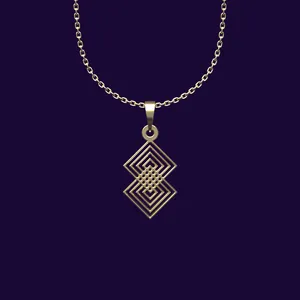 گردنبند طلا 18 عیار زنانه مدوپد مدل هندسی کد DD2-1-1064