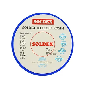 سیم لحیم سولدکس مدل SLDEX Sn63 Pb37 وزن 250 گرم ضخامت 1.0 میلی متر