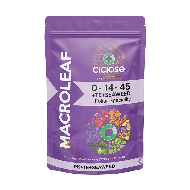 کود پودری 45-14-0 + جلبک دریایی+ عناصر ریزمغذی سیکلوز مدل ماکرولیف وزن 1 کیلوگرم