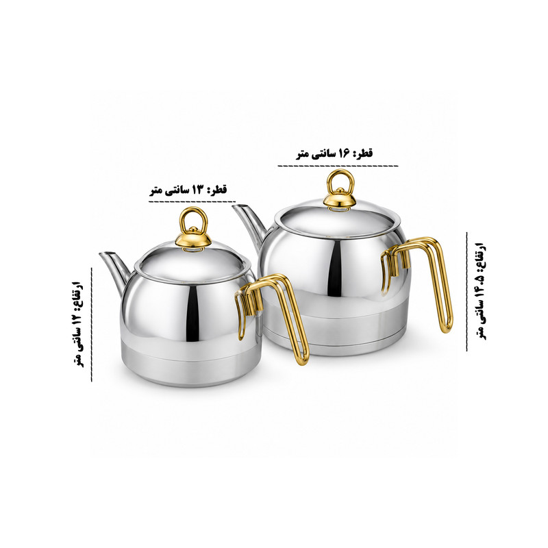ست کتری و قوری ویوالدی مدل G332 گنجایش کتری 3 لیتر گنجایش قوری 1.7 لیتر