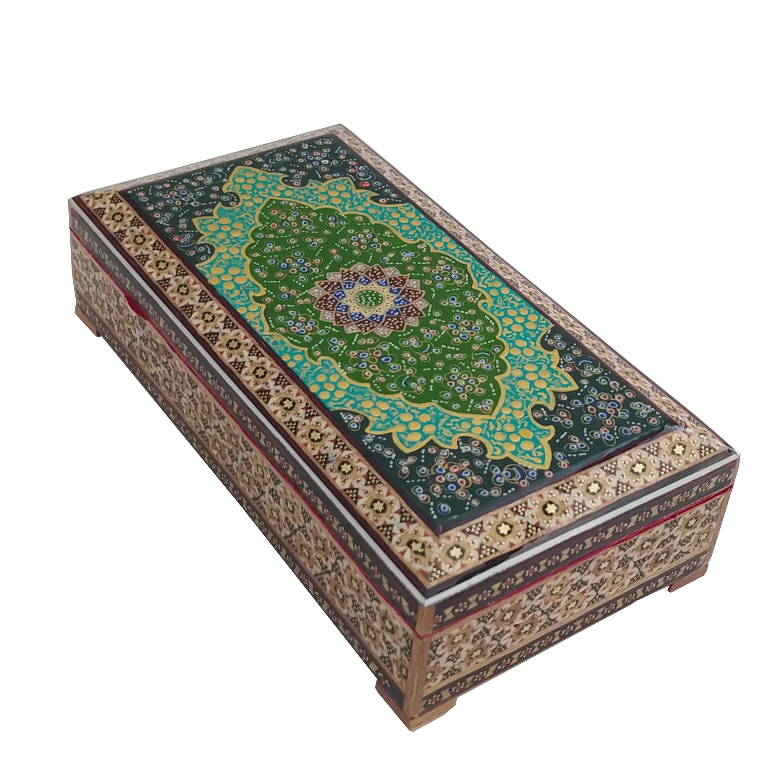 جعبه جواهر خاتم کاری مدل تذهیب کد S-1121