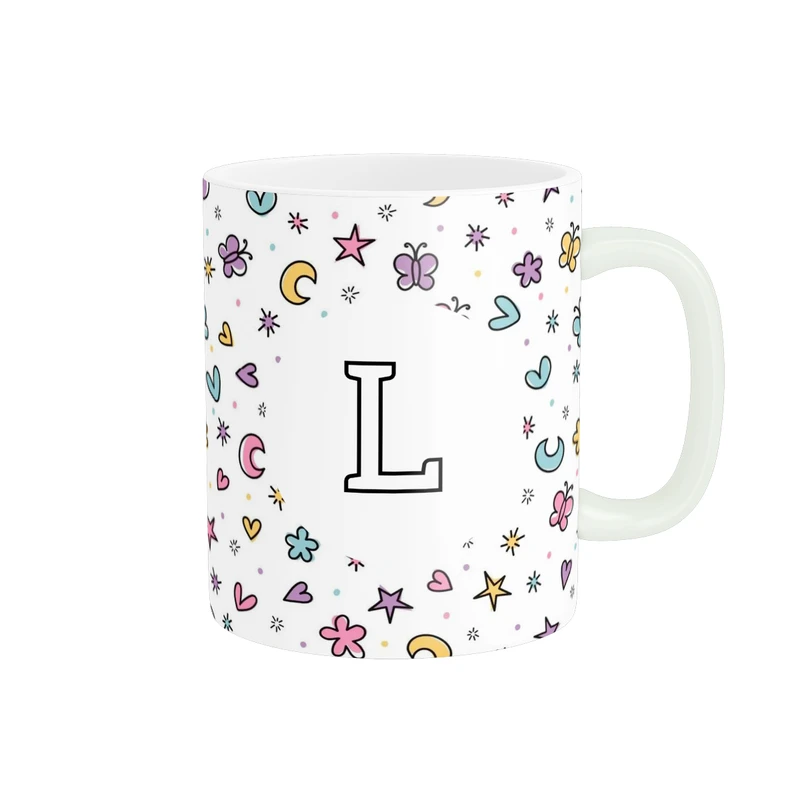 ماگ پاد آفرین مدل اسم شخصی فانتزی طرح اول اسم حرف L کد p11437