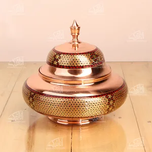 شکلات خوری‏ مس و خاتم‏  ‏‏رنگ ‏مسی‏ طرح ‏سفینه ای‏ مدل 1001200027