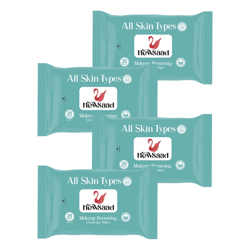 دستمال مرطوب نیوساد مدل Makeup-R4 چهار بسته 28 عددی