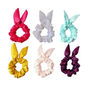 کش مو دخترانه مدل اسکرانچی طرح خرگوشی بسته 6 عددی