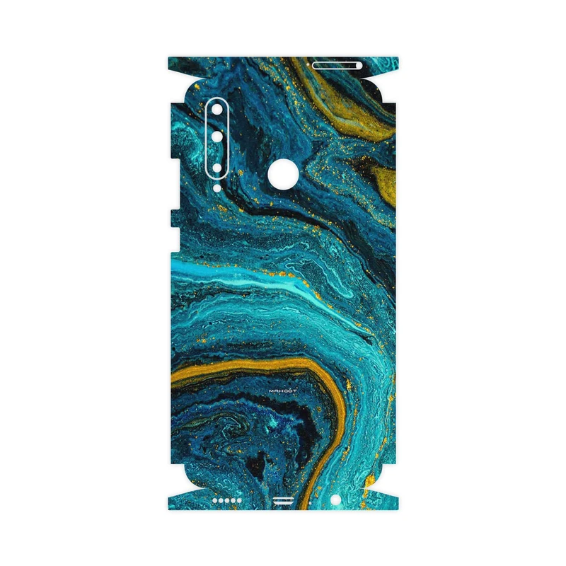 برچسب پوششی ماهوت مدل Turquoise marblewith golden streaks-FullSkin مناسب برای گوشی موبایل آنر 20 Lite