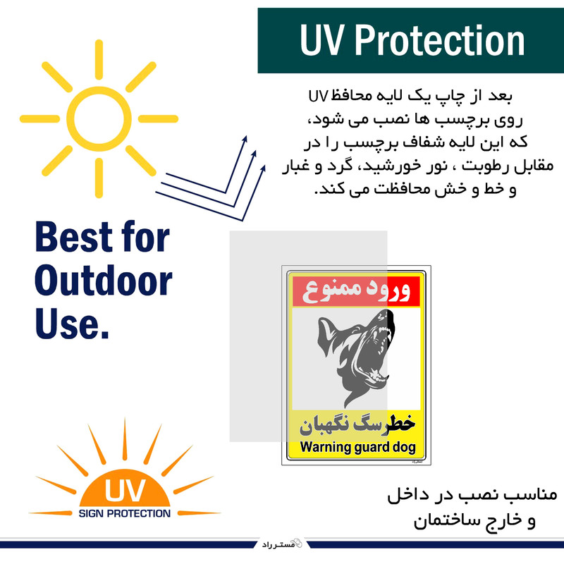 برچسب ایمنی مستر راد طرح خطر سگ نگهبان مدل HSE-OSHA-155