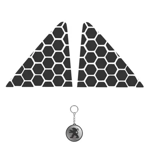 برچسب بدنه خودرو مهدیار طرح لچکی لانه زنبوری کد SL101 مناسب برای پژوپارس بسته دو عددی  به همراه جاکلیدی