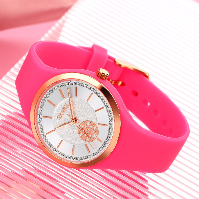 ساعت مچی عقربه ای دخترانه اسکمی مدل بند پیو کد sk