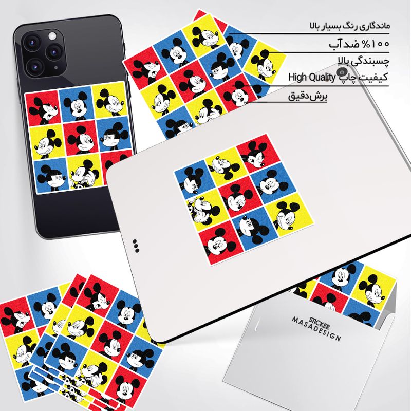 استیکر تزئینی موبایل و تبلت ماسا دیزاین طرح میکی ماوس مدل STK866