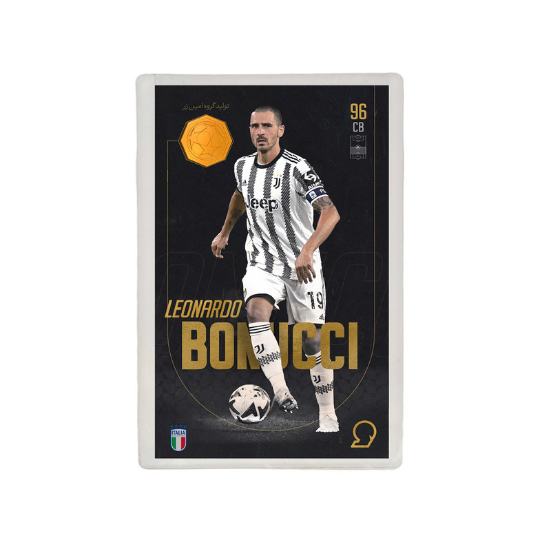 طلا گرمی 18 عیار مدوپد مدل BONUCCI طرح فوتبالی 2025 کد SO10016