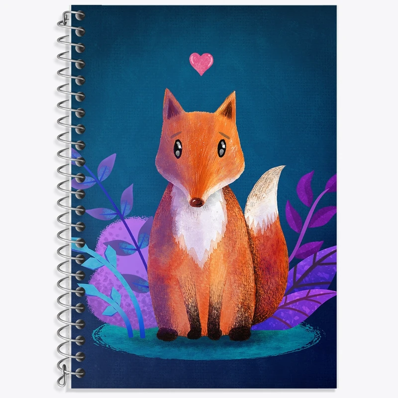 دفتر زبان 50 برگ خندالو مدل دو خط طرح روباه کد F932