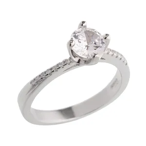 انگشتر نقره زنانه سواروسکی مدل سولیتر تک تخم کد 25139