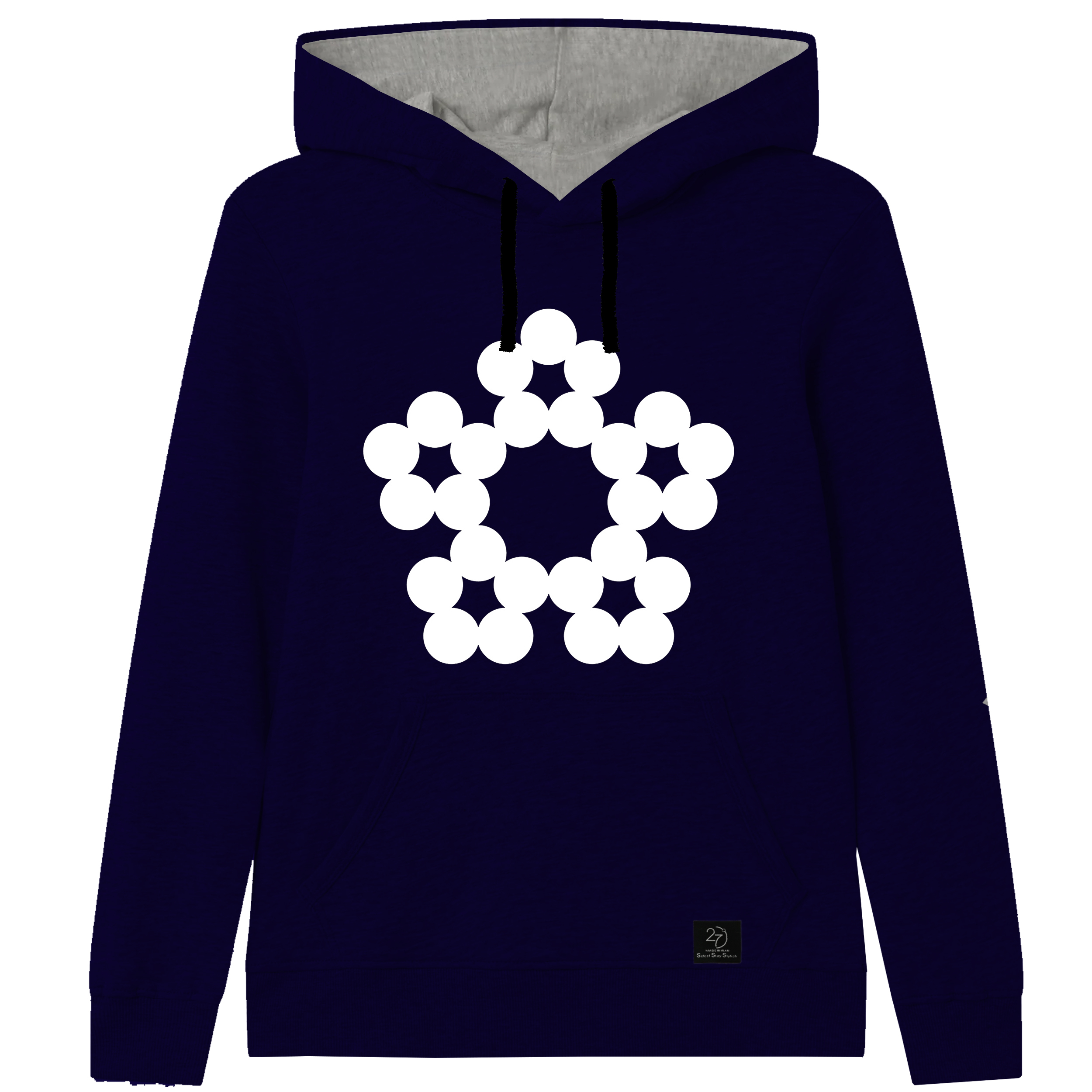 هودی دخترانه 27 مدل گل کد V05 رنگ سرمه ای