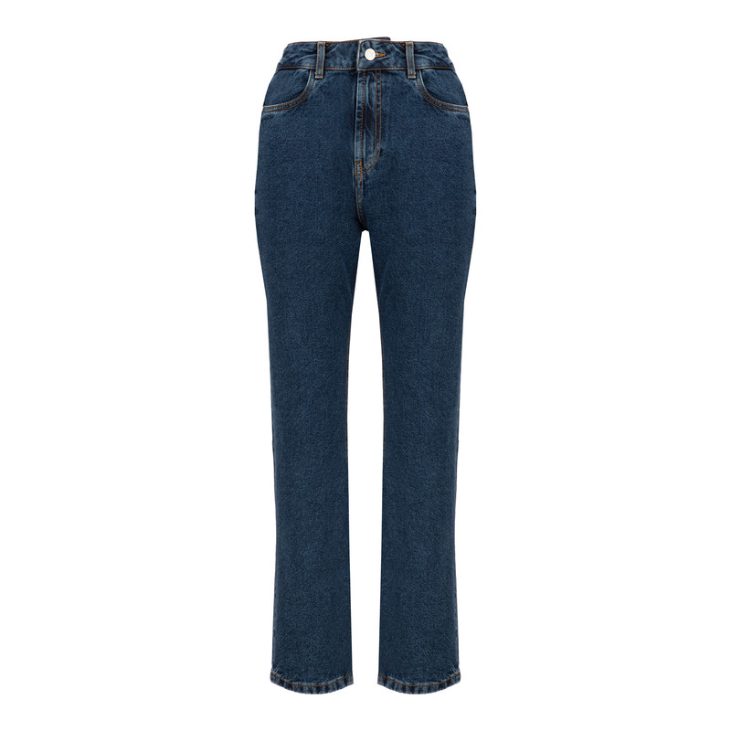 شلوار جین زنانه سرژه مدل 221153 مام فیت رنگ آبی