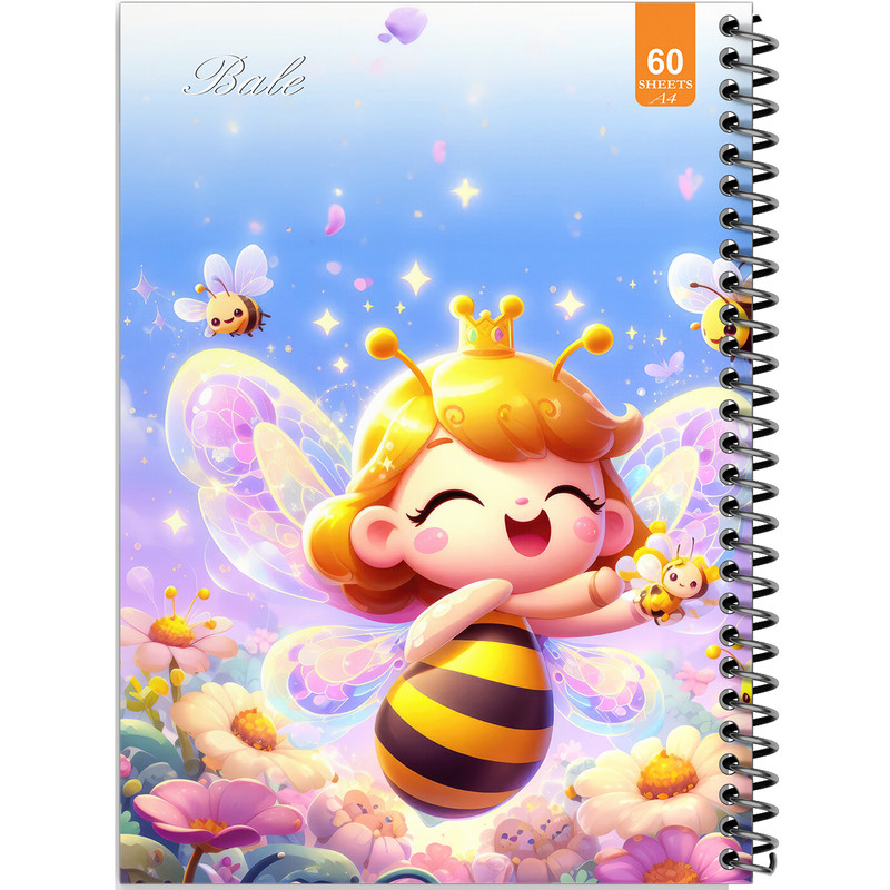 دفتر نقاشی 60 برگ انتشارات بله طرح فانتزی زنبور نقاش کد A4-O449