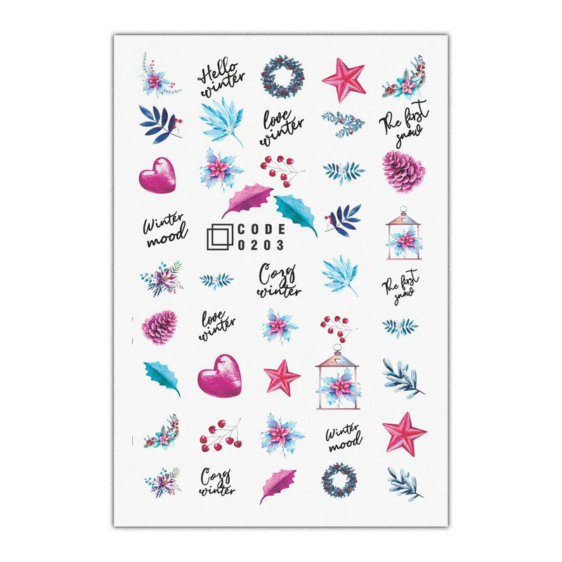 برچسب لنز ناخن مدل زمستانی کد 203 