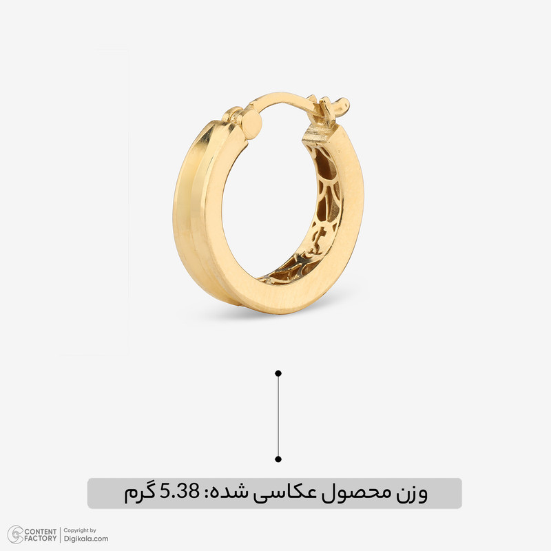 گوشواره حلقه‌ای طلا 18 عیار زنانه گلدم مدل E125023 - 2