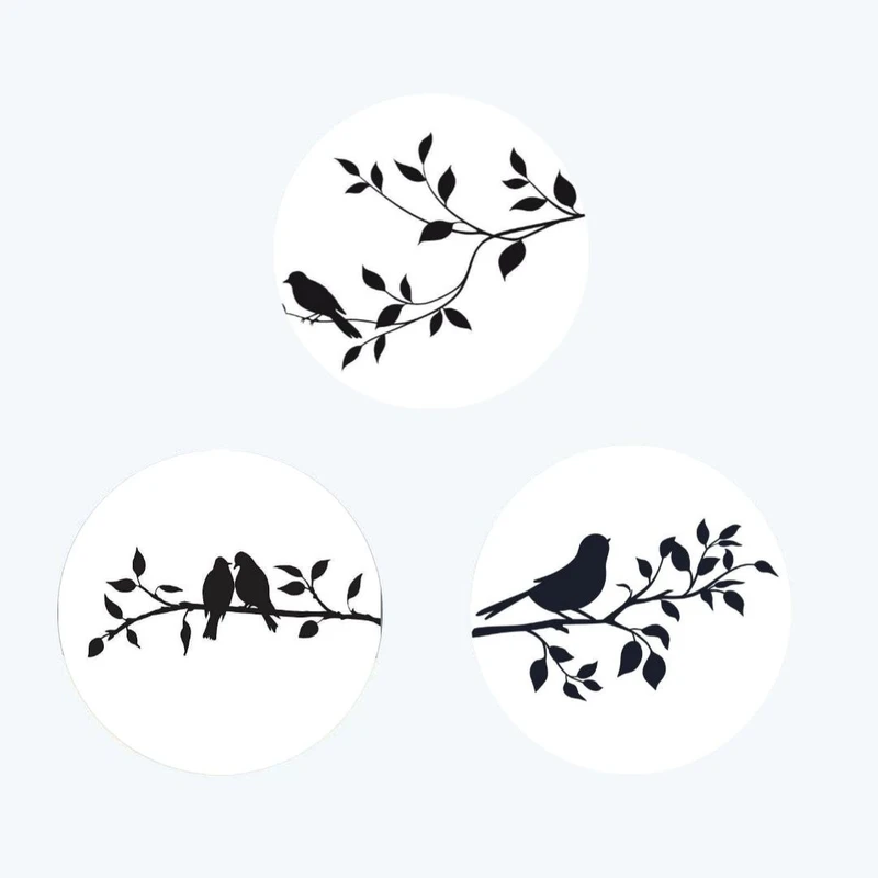 بشقاب دیوارکوب سفالی طرح پرنده کد D453 مجموعه 3 عددی