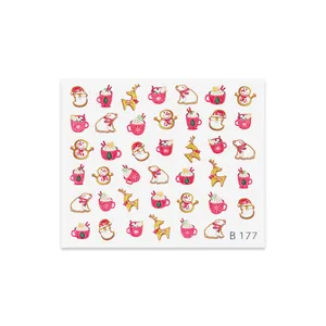 لنز طراحی ناخن های لتو  طرح کریسمس مدل B177 