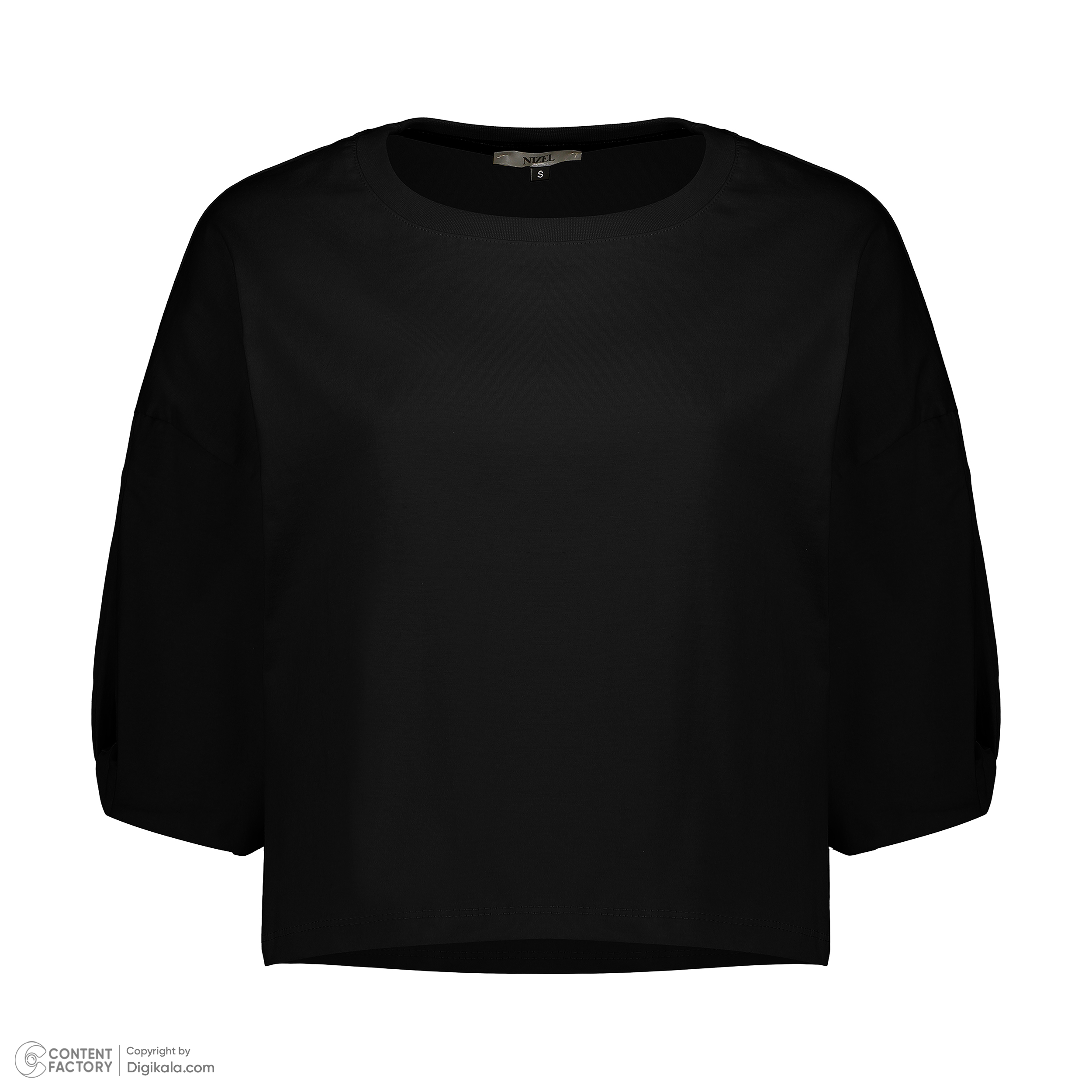 کراپ تی شرت آستین کوتاه زنانه نیزل مدل 0690-002 رنگ مشکی -  - 2