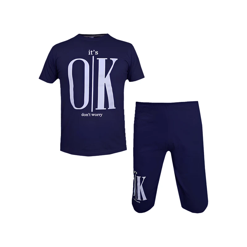 ست تیشرت و شلوارک مردانه طرح OK کد 1563